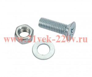 Винт DIN965 с потайной головкой оцинк. . M5х16+гайка+шайба (уп.14шт) Tech-Krep 114061