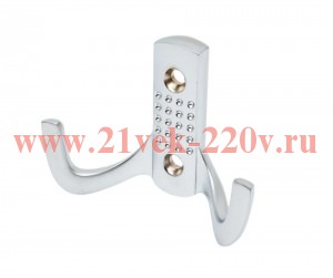 Крючок с перфорацией 2-х рожковый матов. хром (пакет) Tech-Krep 129911