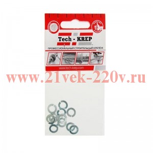 Шайба пружинная М6 цинк. DIN 127 (уп.12шт) пакет Tech-Krep 103048