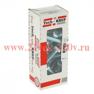 Болт DIN933 с шестигранной головкой М8х40 оцинк. (уп.25шт) Tech-KREP 105210