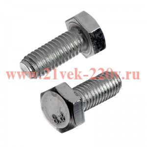 Болт М8х20 с шестигранной головкой цинк. DIN 933 (уп.50шт) класс прочности 8.8. коробка Tech-Krep 10