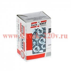 Гайка DIN934 шестигранная М8 оцинк. (уп.100шт) Tech-KREP 105248