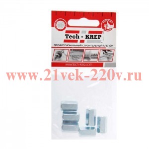 Гайка соединительная М6 цинк. DIN 6334 (уп.6шт) пакет Tech-Krep 112282