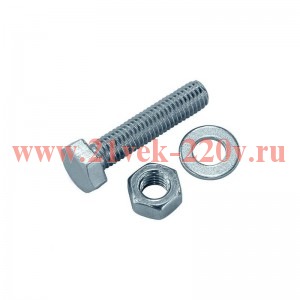 Болт DIN933 с шестигранной головкой М8х50+гайка+шайба оцинк. (уп.4шт) Tech-KREP 114053