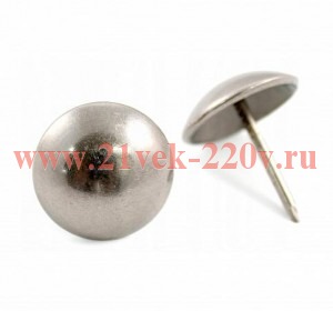 Гвоздь декоративный Сфера 11мм 1.3х16мм никель (уп.30шт) Tech-Krep 130862