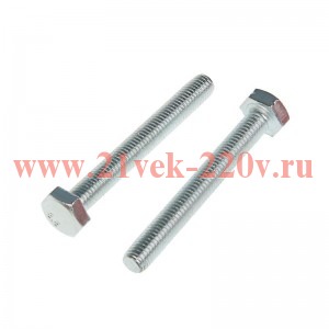 Болт М10х80 с шестигранной головкой цинк. DIN 933 (уп.12шт) класс прочности 8.8. коробка Tech-Krep 1