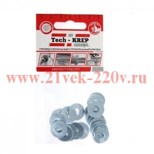 Шайба кузовная M6 цинк. DIN 9021 (уп.20шт) пакет Tech-Krep 103037