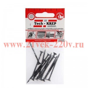 Саморез 3.8х55 гипсокартон-дерево (уп.55шт) пакет Tech-Krep 125469