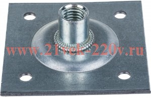 Пластина опорная облегченная 60х60 с гайкой М10 цинк Tech-KREP 134463