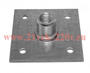 Пластина опорная облегченная 60х60 с гайкой М12 цинк Tech-KREP 134464