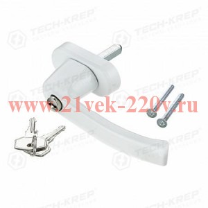 Ручка оконная Vic с замком метал. штифт 35мм бел. (уп.1шт) Tech-Krep 142792