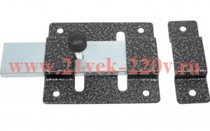 Задвижка накладная ЗЩ-30 115х75 плоский ригель (L121) серебр. (пакет) Tech-Krep 148368