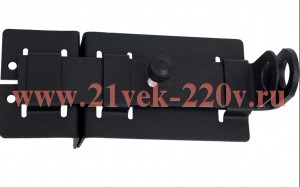 Задвижка накладная ЗЩ-029 106х66 плоский ригель (L146) черн. (пакет) Tech-Krep 148379