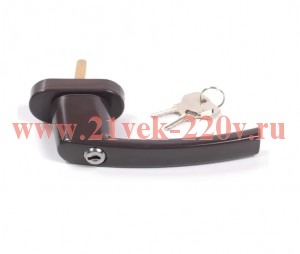 Ручка оконная Vic с замком металл штифт 35мм корич. (пакет) Tech-Krep 151699