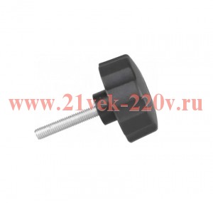 Ручка-барашек пластик. D40 с резьбовым штифтом М6х20 черн. (пакет) Tech-Krep 154200