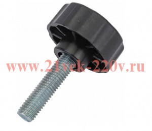 Ручка-барашек пластик. D42 с резьбовым штифтом М10х40 черн. (пакет) Tech-Krep 154204