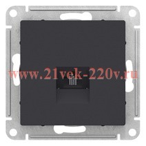 Розетка телефонная SE AtlasDesign RJ11, карбон [уп 5 шт] ATN001081