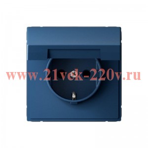 Розетка ArtGallery 16А IP20 с заземл. со шторками с крышкой быстрозажим. клем. механизм аквамарин SE