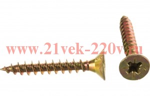 Саморез универсальный 40х6.0мм желт. (уп.100шт) Tech-KREP 102269