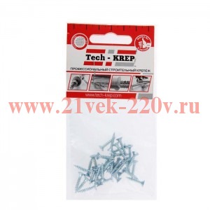 Шуруп универсальный 3.0х12 цинк. с потайной головкой (уп.40шт) пакет Tech-Krep 102408