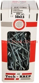 Саморез универсальный 50х3.5мм оцинкован. (уп.200шт) Tech-KREP 102175