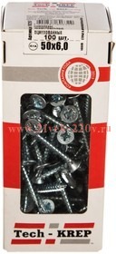 Саморез универсальный 50х6.0мм оцинкован. (уп.100шт) Tech-KREP 102207