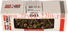 Саморез универсальный 35х3.5мм желт. (уп.200шт) Tech-KREP 102235