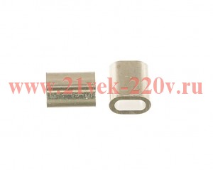 Зажим (наконечник) троса прижимной 4мм DIN 3093 (уп.2шт) ярлык Tech-Krep 102758