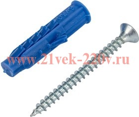 Саморез ШУц 3.5х40 пот. гол. + дюбель 6х30 (уп.100шт) Tech-KREP 112936