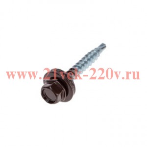 Саморез кровельный 4.8х35мм окрашенный RAL 8017 короб (уп.250шт) Kranz 1202-4835-3