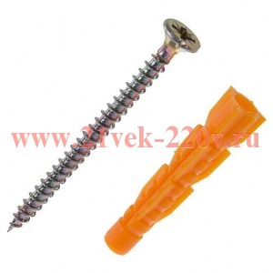 Саморез ШУж 4.0х70 пот. гол. + дюбель унив 6х52 (уп.14шт) Tech-KREP 112940