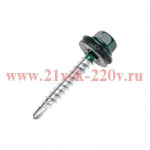 Саморез кровельный 4.8х35мм окрашенный RAL 6005 короб (уп.250шт) Kranz 1204-4835-3