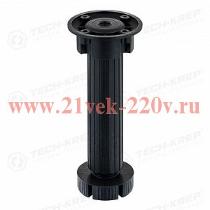 Ножка цокольная Н150 145-165мм с 1 клипсой пластик черн. (уп.2шт) Tech-Krep 129972