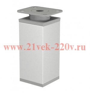 Ножка алюминиевая квадратная регулированнаясверху 40х40х60мм матов. хром. накладная Tech-Krep 127482