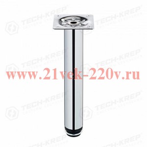 Ножка металлическая круглая регулируемая с винтом d30х200мм хром (уп.1шт) Tech-Krep 127485