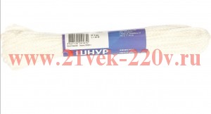 Шнур вязаный ПП 3мм с серд. универс. бел. 20м Tech-KREP 139920