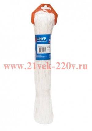Шнур вязаный ПП 4мм с серд. универс. бел. 50м Tech-KREP 139930