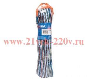 Шнур вязаный ПП 12мм с серд. универс. цвет. 10м Tech-KREP 139959