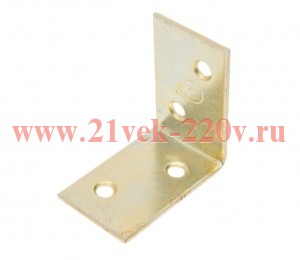 Уголок мебельный широкий 40х40х40х2мм желт. Tech-KREP 148296