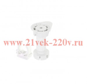 Ножка пластиковая цокольная Н100 95-125мм с 1 клипсой бел. (уп.2шт) (пакет) Tech-Krep 148539