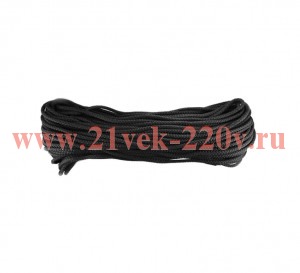 Шнур плетеный ПЭ 6мм с серд. 24-пряд. черн. 20м Tech-KREP 140360