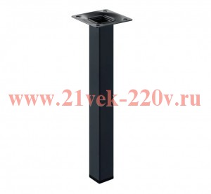 Ножка металлическая квадратная нерегулированная 25х25х250мм накладная черн. Tech-Krep 151724