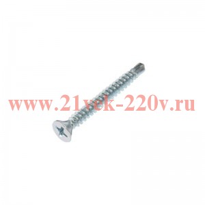 Саморез оконный сверло 3.9х35 бел. цинк (уп.20шт) Kranz 1504-3935-4
