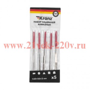 Набор надфилей алмазных 140х50х3мм Kranz KR-12-4111