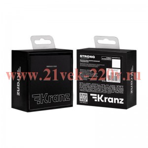 Выключатель 1-кл. СП STRONG MIELE 10А с подсветкой антрацит Kranz KR-78-0713-5