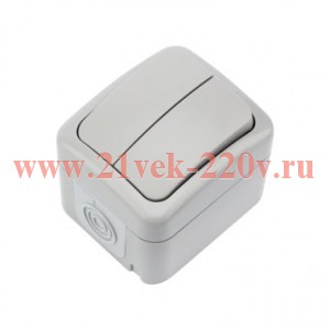 Выключатель 2-кл. ОП Mini OG OG IP54 сер. Kranz KR-78-0833
