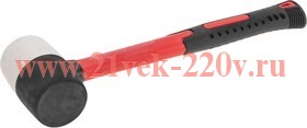 Киянка резиновая 225г черно-белая резина фибергласовая рукоятка Kranz KR-12-8152