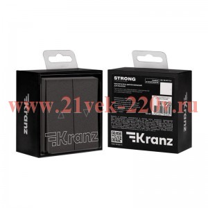 Выключатель для жалюзи 2-кл. СП STRONG MIELE 10А возвратный графит Kranz KR-78-0711-6