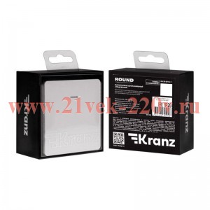Выключатель 1-кл. СП ROUND MIELE 10А с подсветкой перламутр Kranz KR-78-0713-1
