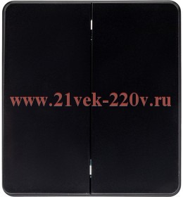 Выключатель 2 кл для жалюзи возвратный 10А с/у MIELE черн. Kranz KR-78-0711-3